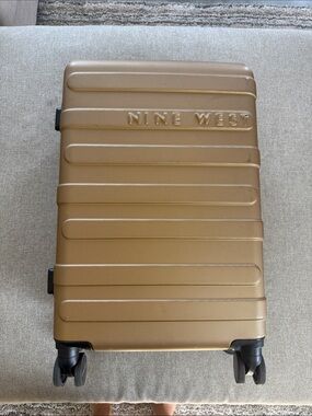 Nine West Metallic Gold Hard-Shell Carry-On Spinner
